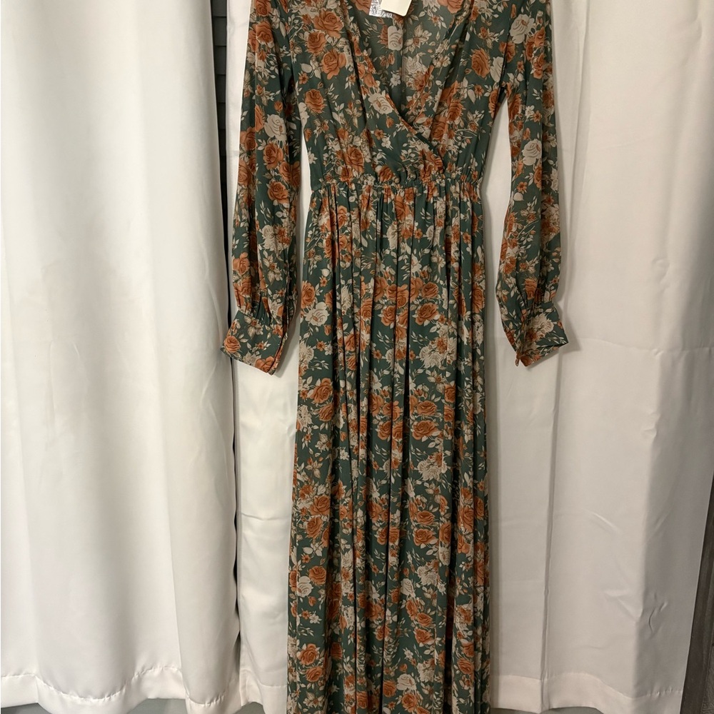 Floral Long Sleeve Maxi Dress